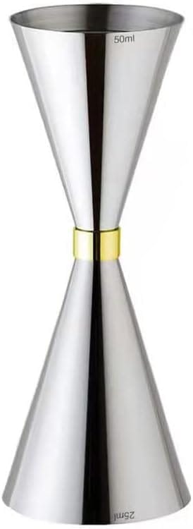 Ver en Amazon: Delgeo Profesional Jigger, Spirit de Cóctel de Acero Inoxidable (Plata,25×50ml)