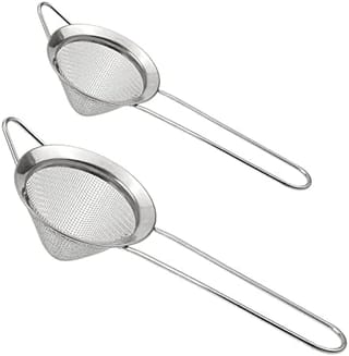 Ver en Amazon: DXLing 2 Piezas Cocktail Colador malla fina de acero inoxidable 2 Tamaño Malla Fina Colador Profesional