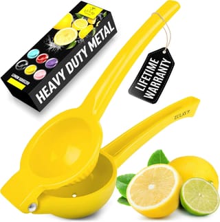 Ver en Amazon: Exprimidor de limón Zulay Kitchen de metal: Duradero exprimidor manual de cítricos