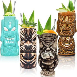 Ver en Amazon: Juego de regalo Tiki Tazas Tiki Vasos Tiki Taza para cócteles